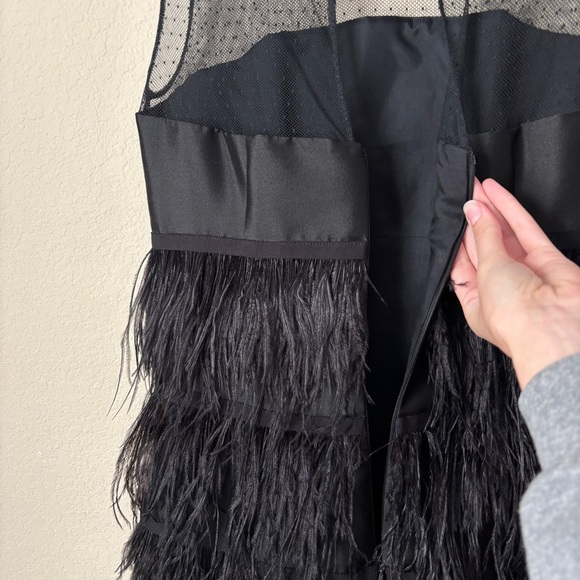 Carolina Herrera Ostrich Feather Elegant LBD Cocktail Party Dress - Picture 10 of 13
